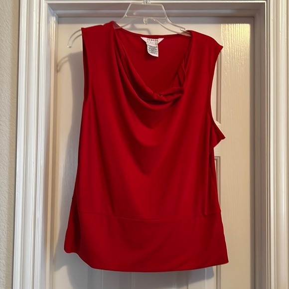 George Tops - Woman’s George red stretch shirt, Size XL (16-18)